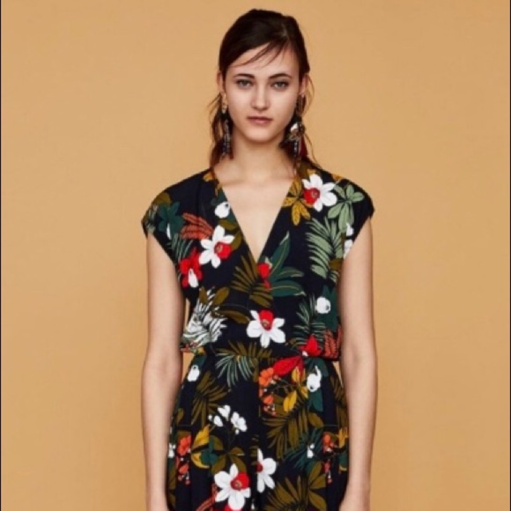 Zara floral jumpsuit